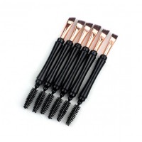 Double Sided Private Label Eyebrow Head Black Makeup Brushes Dual Waterproof