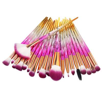 Rainbow Eye Cosmetic Makeup Brush Set Diamond Handle 20PCS Blending Eyeshadow Make Up Brushes