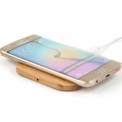 Wireless Phone Charging Station Wood Bamboo Wireless Charger Qi Portable Charger For iPhone Samsung QI-Enable Device